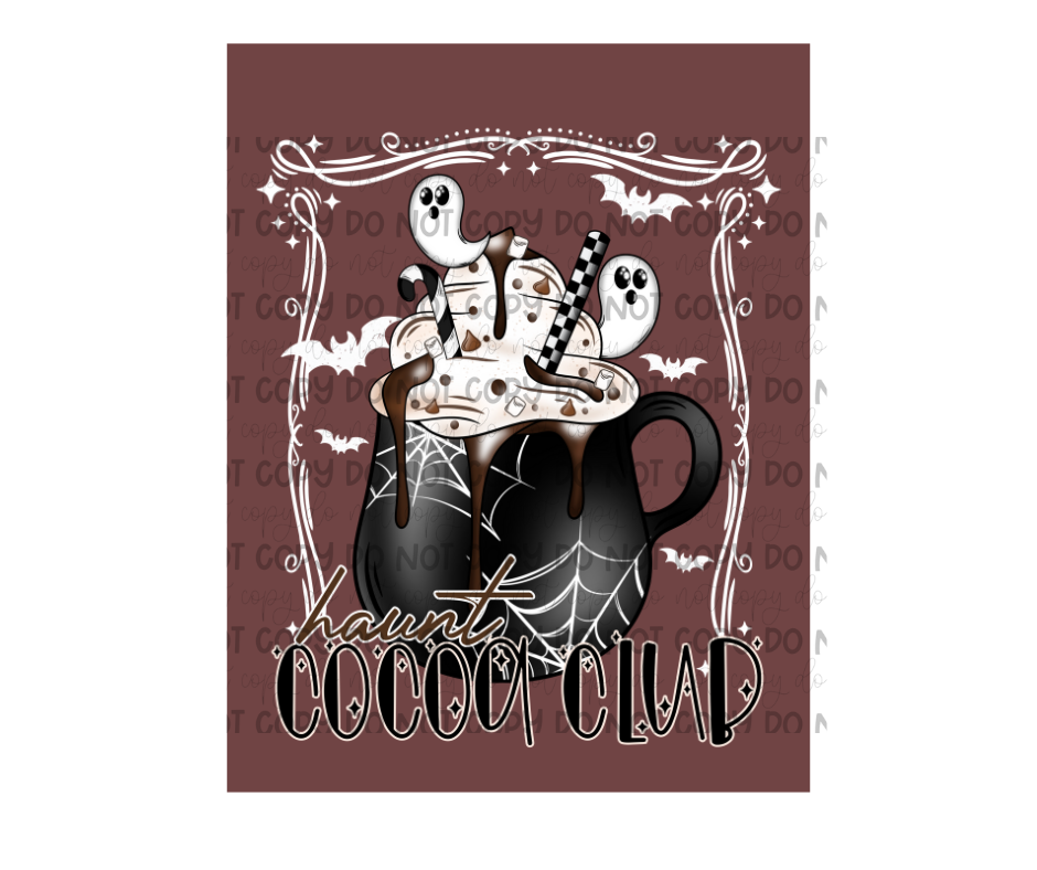 Haunt Cocoa Club white-Ready to Press Transfer