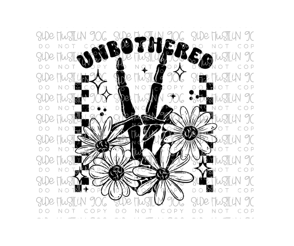Unbothered Black Single Color-Ready to Press Transfer