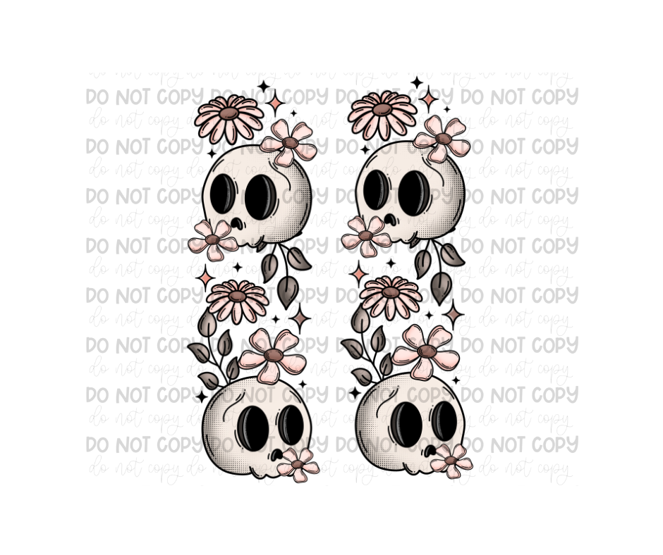 Floral Skellie Sleeves-Ready to Press Transfer