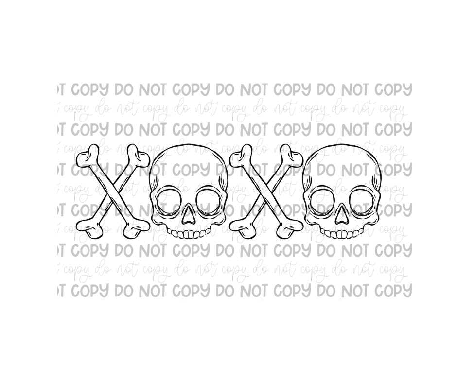 XO Skull-Ready to Press Transfer