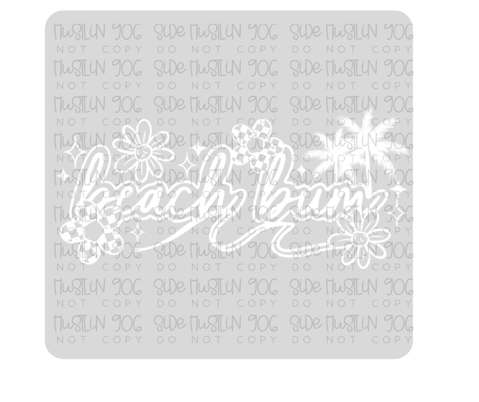 Beach Bum Single Color White-Ready to Press Transfer