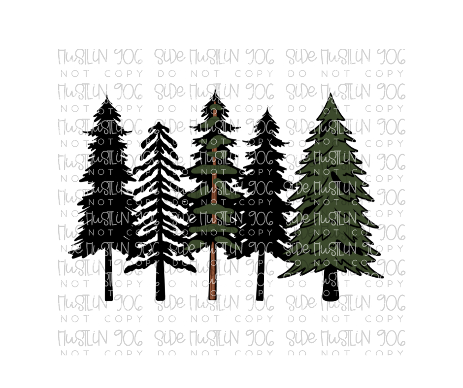Trees-Ready to Press Transfer