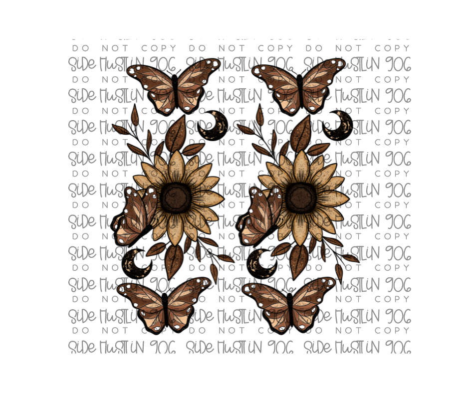 Sunflower Butterflies Sleeves-Ready to Press Transfer