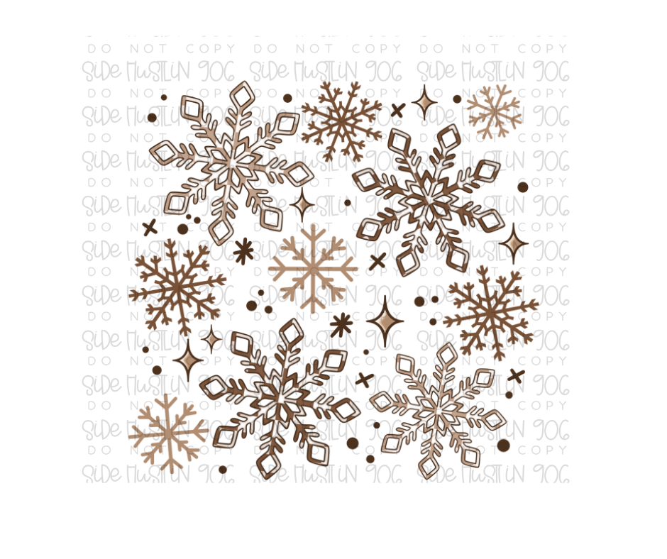 Neutral Snowflakes-Ready to Press Transfer