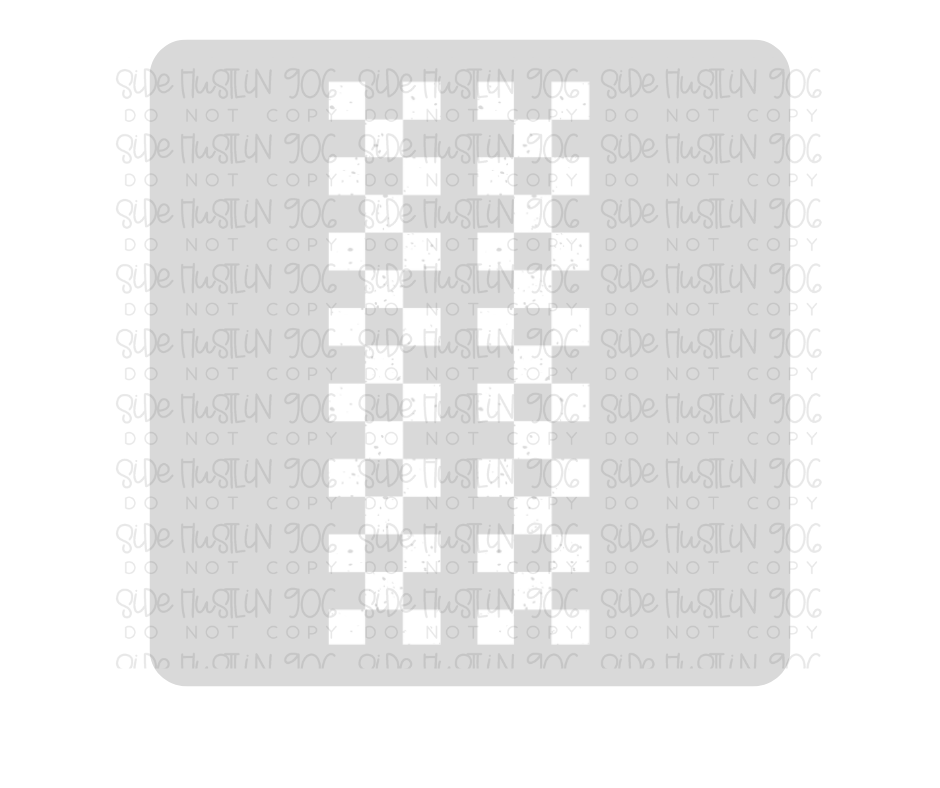 Distressed Checker white Sleeves-Ready to Press Transfer