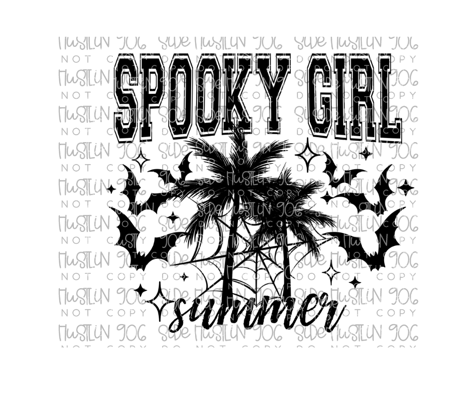 Spooky Girl Summer Single Color-Ready to Press Transfer