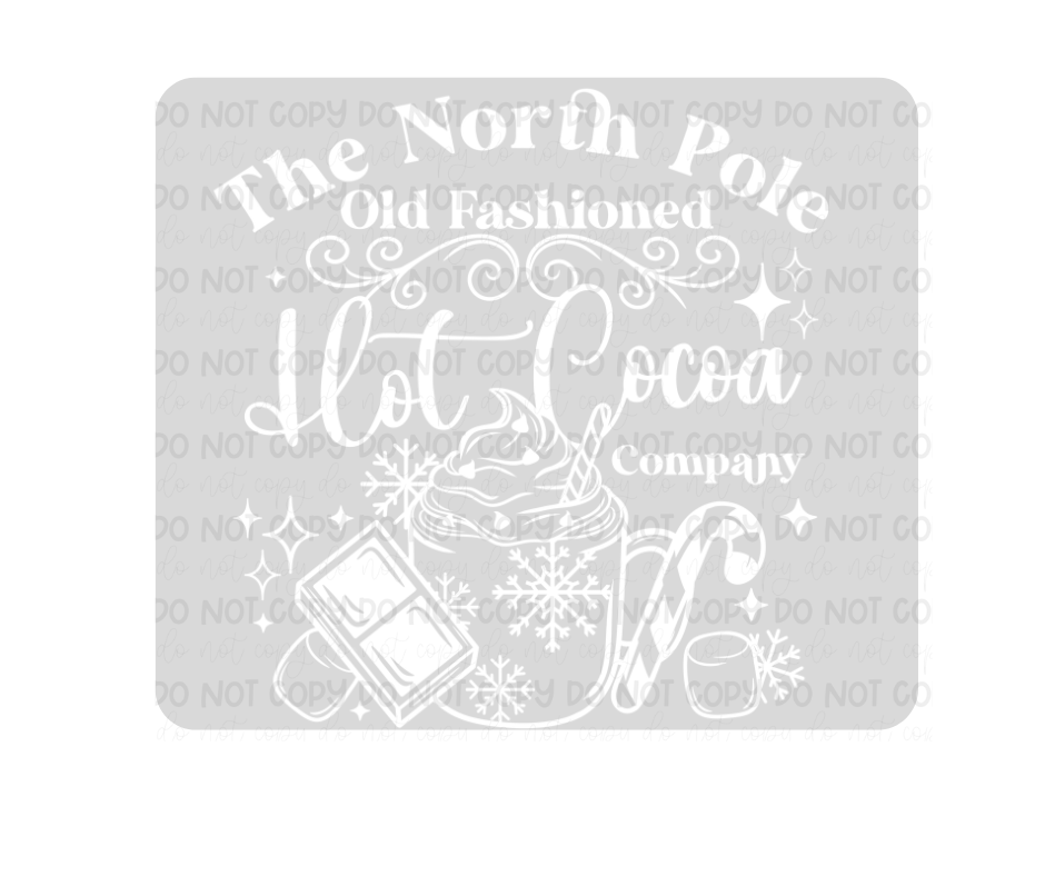 North Pole Hot Cocoa color white-Ready to Press Transfer