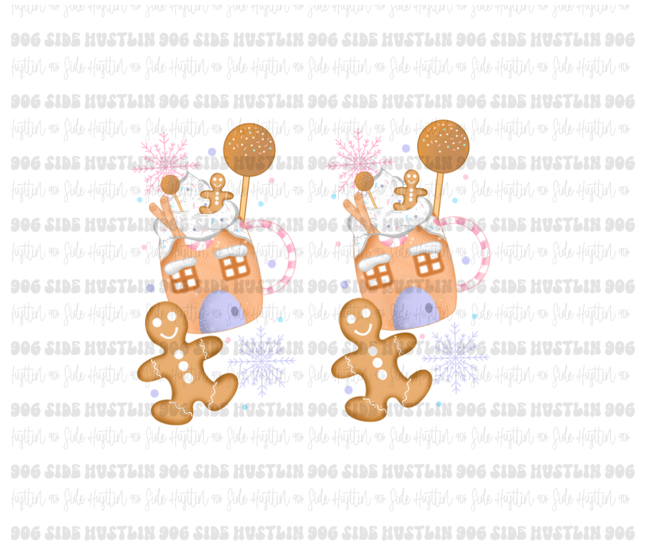 Gingerbread Hot Cocoa Sleeves-Ready to Press Transfer