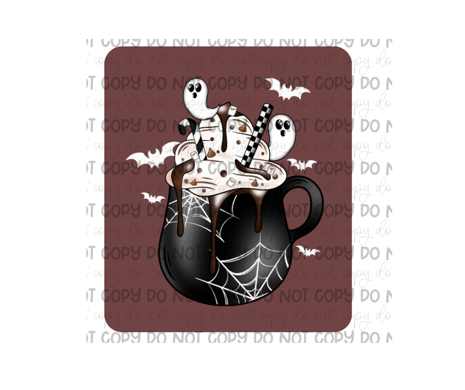 Haunt Cocoa Cup white-Ready to Press Transfer