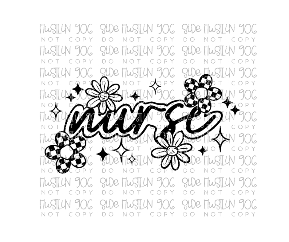 Nurse Florals Single Color-Ready to Press Transfer