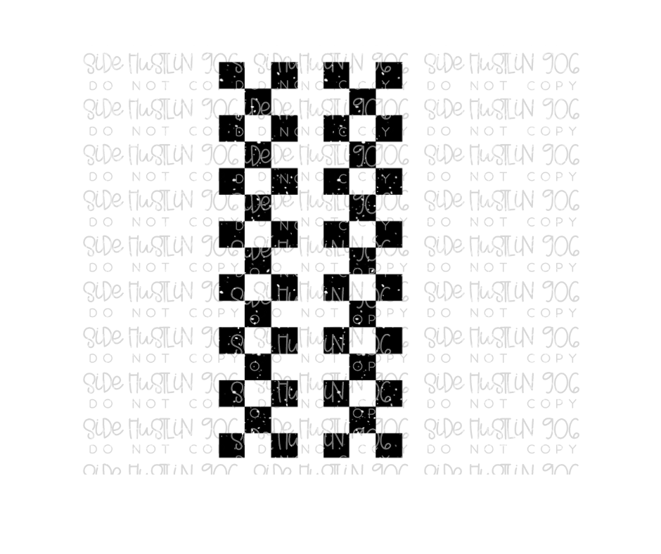 Distressed Checker black Sleeves-Ready to Press Transfer