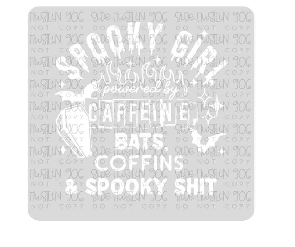 Spooky Girl Single Color White-Ready to Press Transfer