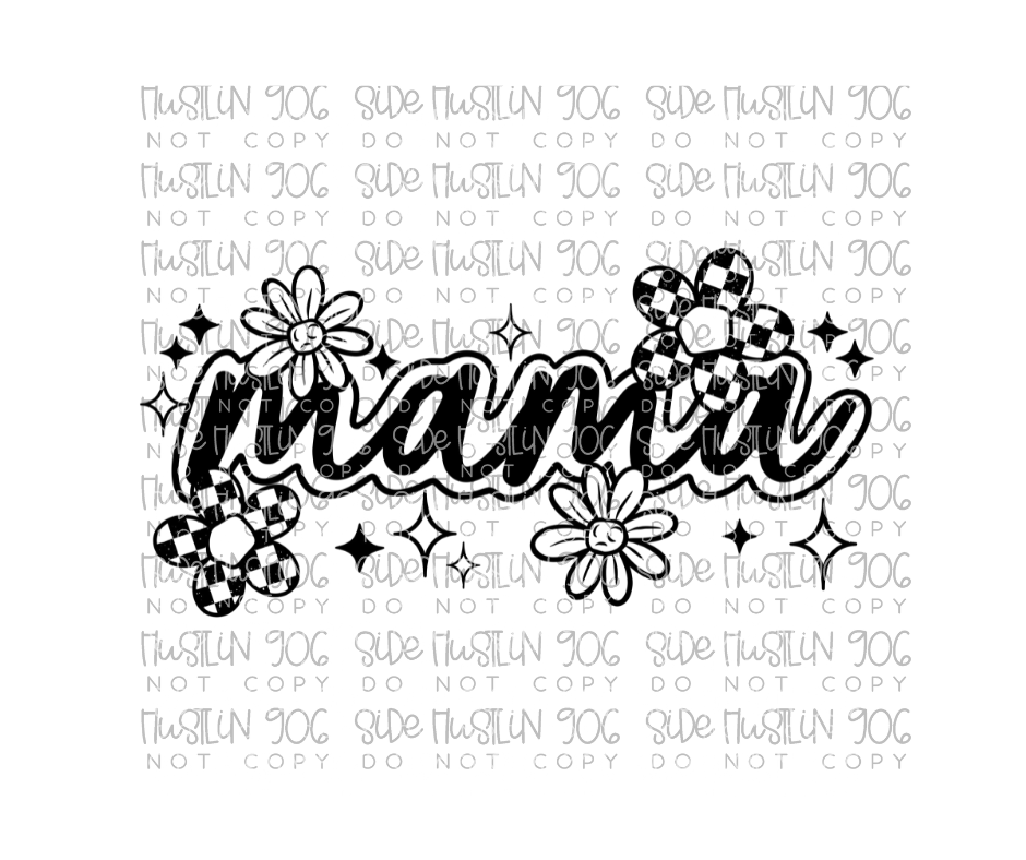 Mama Florals Single Color-Ready to Press Transfer