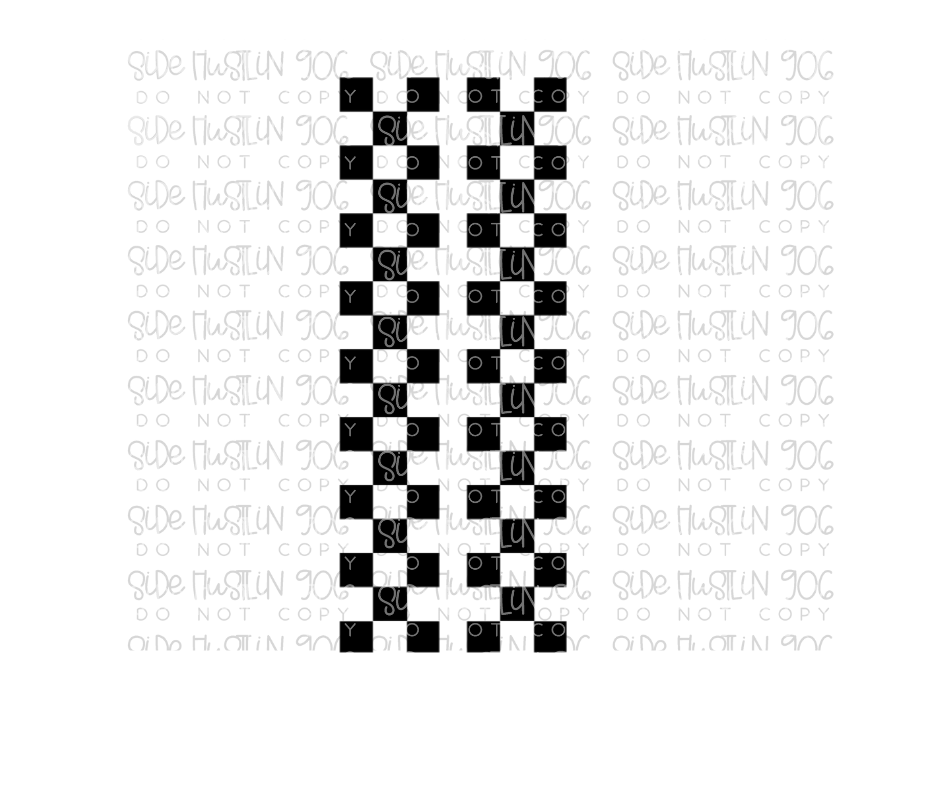 Checker black Sleeves-Ready to Press Transfer