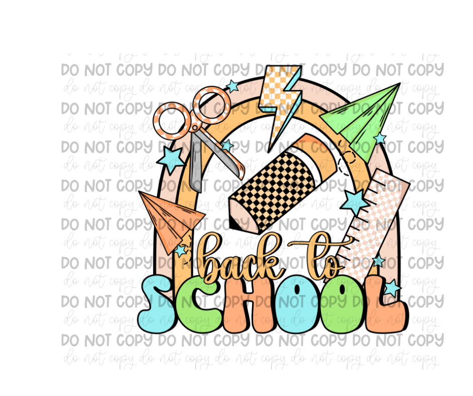 Back to School blue/green-Ready to Press Transfer