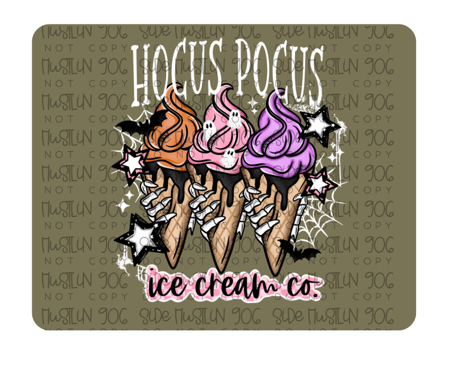 Hp Icecream Co White Words-Ready to Press Transfer