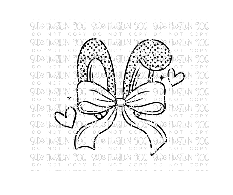 Bunny Bow black-Ready to Press Transfer