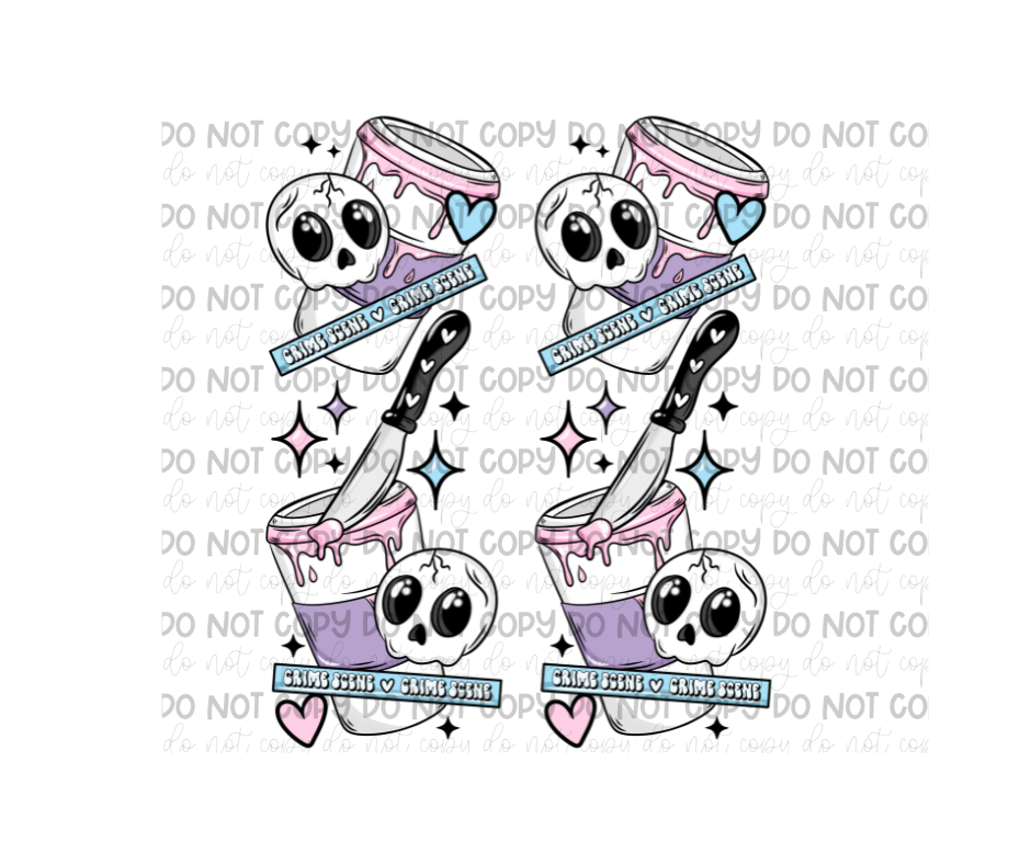 Coffee Crime Scenes Sleeves-Ready to Press Transfer