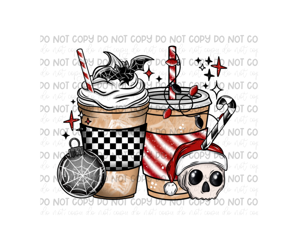 Spooky Christmas Coffee-Ready to Press Transfer