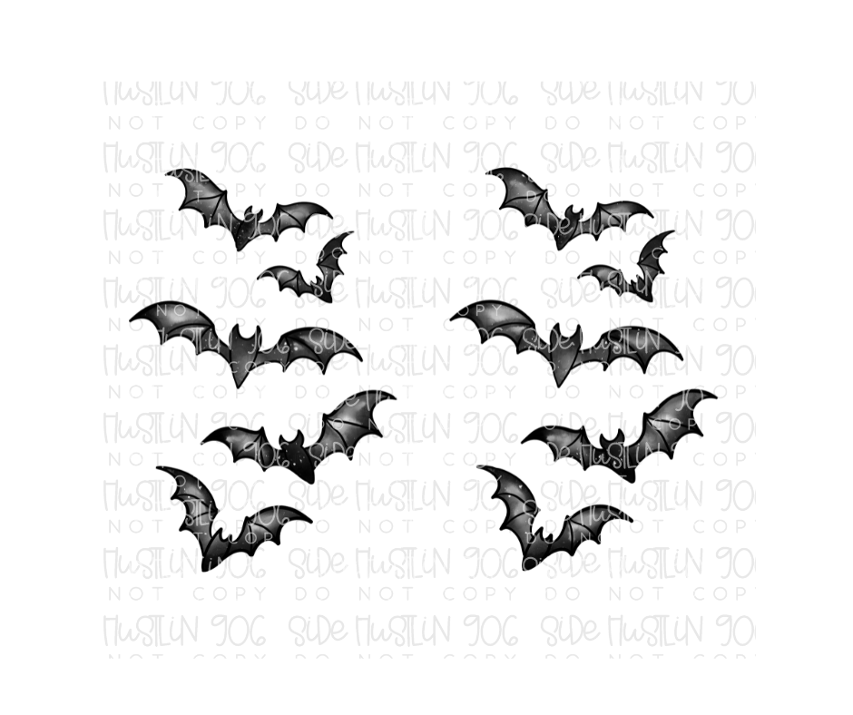 Bats Half Sleeve-Ready to Press Transfer