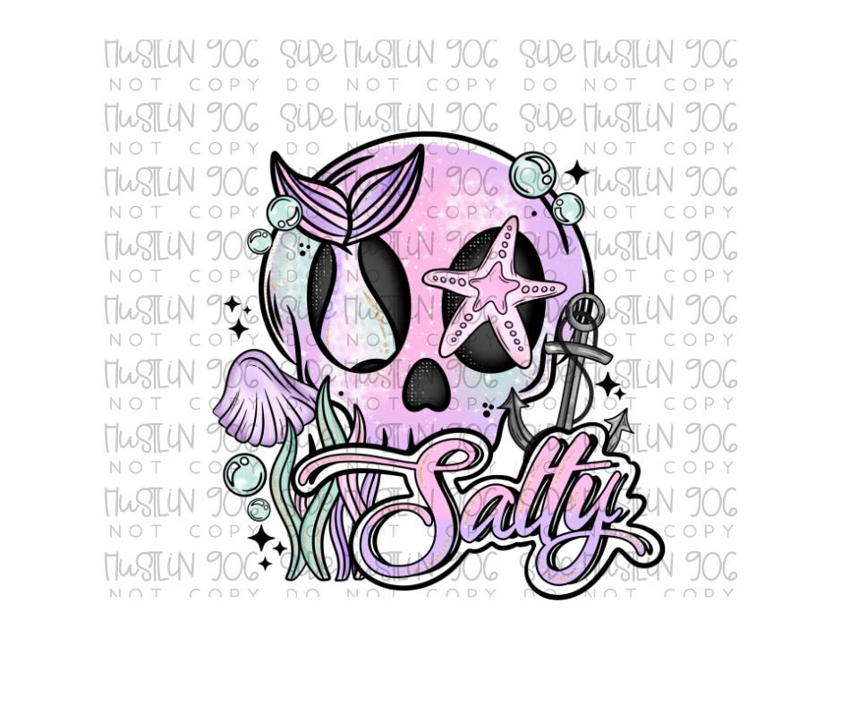 Salty Mermaid Skellie-Ready to Press Transfer