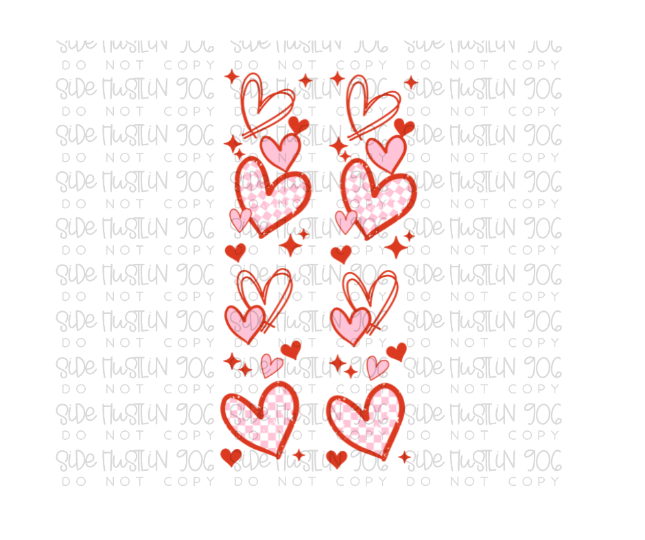 Xoxo Heart Thin Sleeves-Ready to Press Transfer
