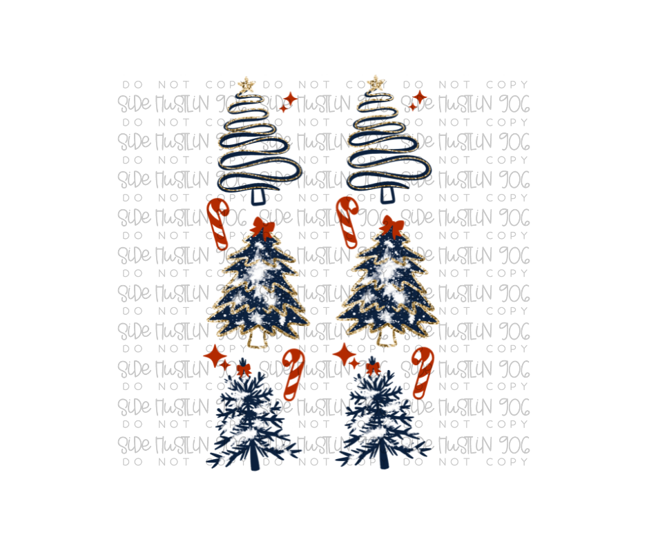 Merry and Bright Trees Sleeve-Ready to Press Transfer