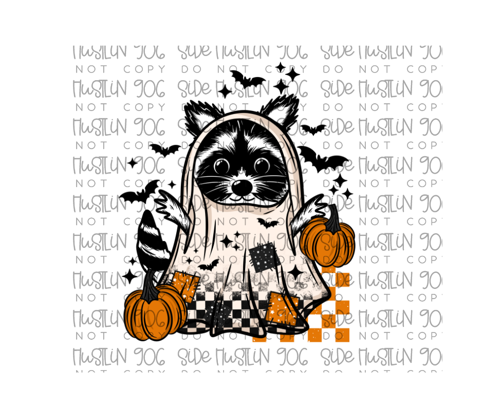 Ghost Raccoon No Words-Ready to Press Transfer