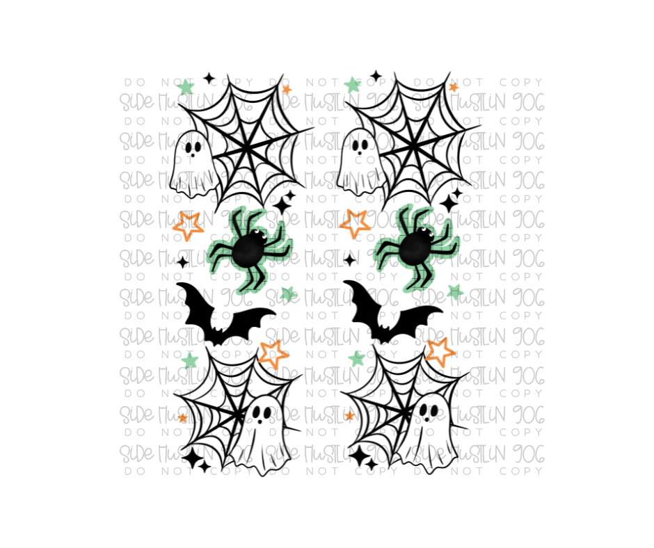Spooky Season Mint and Orange sleeve-Ready to Press Transfer