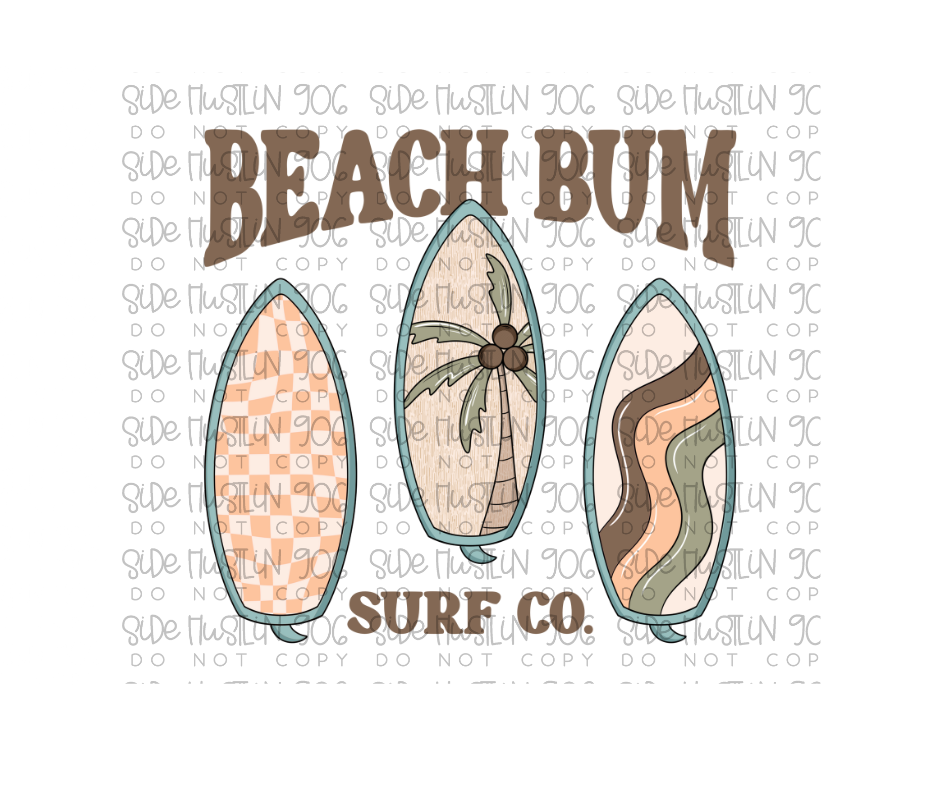 Surf Co brown-Ready to Press Transfer