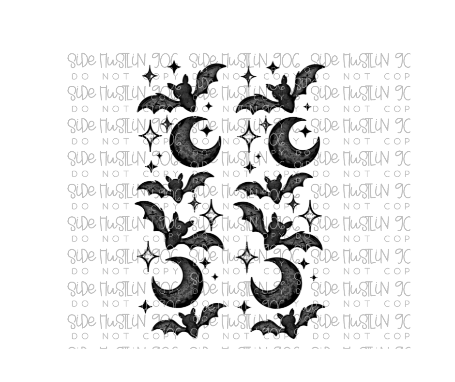 Flying Bats Sleeves-Ready to Press Transfer
