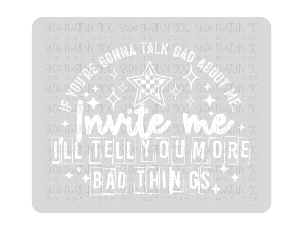 Invite Me Single Color White-Ready to Press Transfer