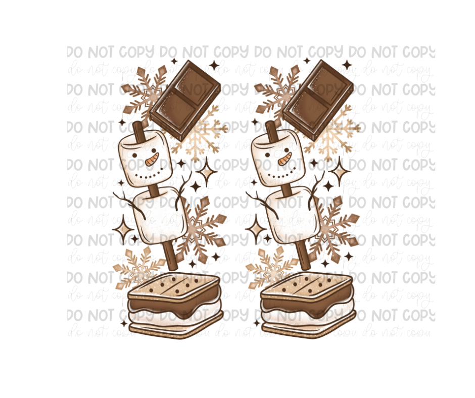 Smore Snowman Sleeves-Ready to Press Transfer