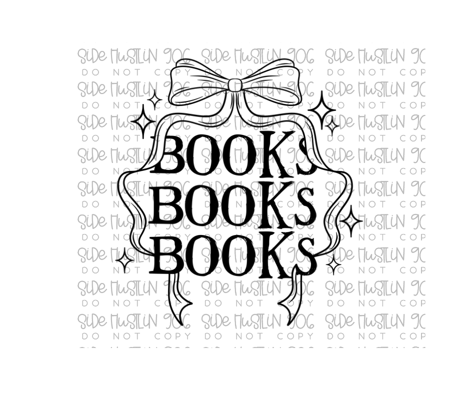 Books Bow Single Color-Ready to Press Transfer