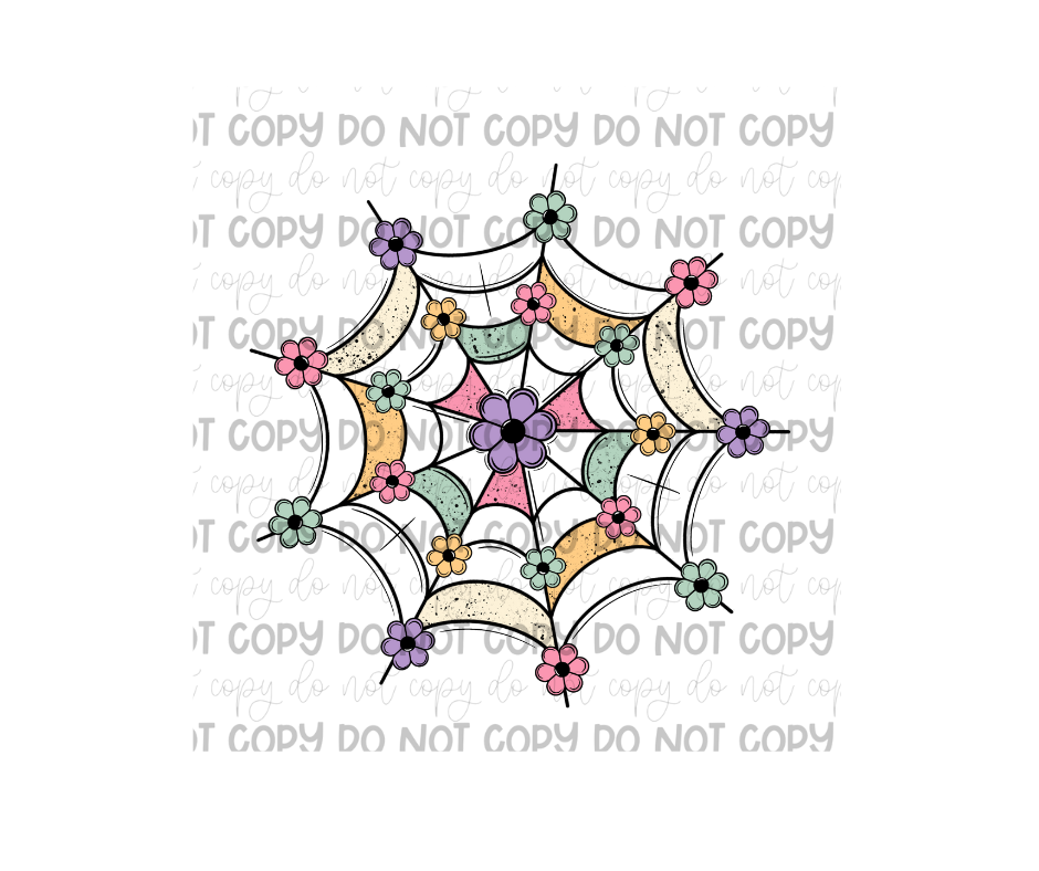 Flower Spiderweb-Ready to Press Transfer