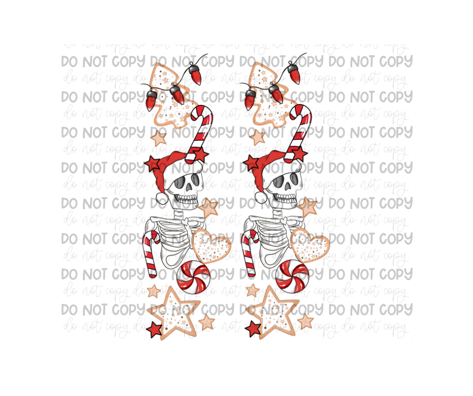 Christmas Junkie skull Sleeves-Ready to Press Transfer