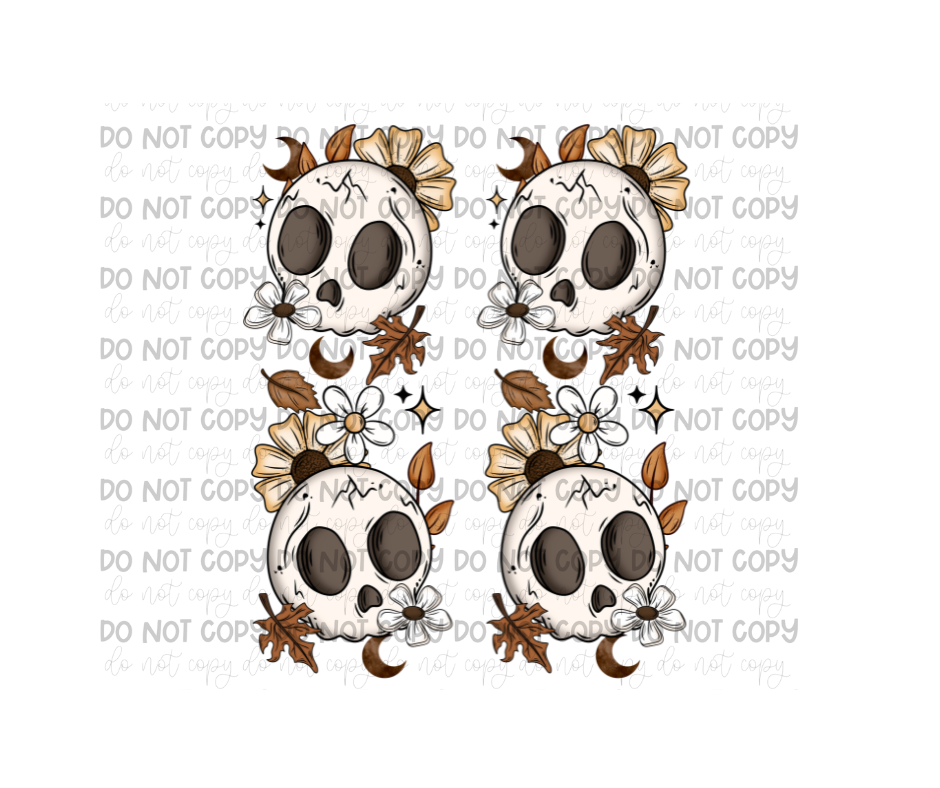 Fall Skellie Sleeves-Ready to Press Transfer