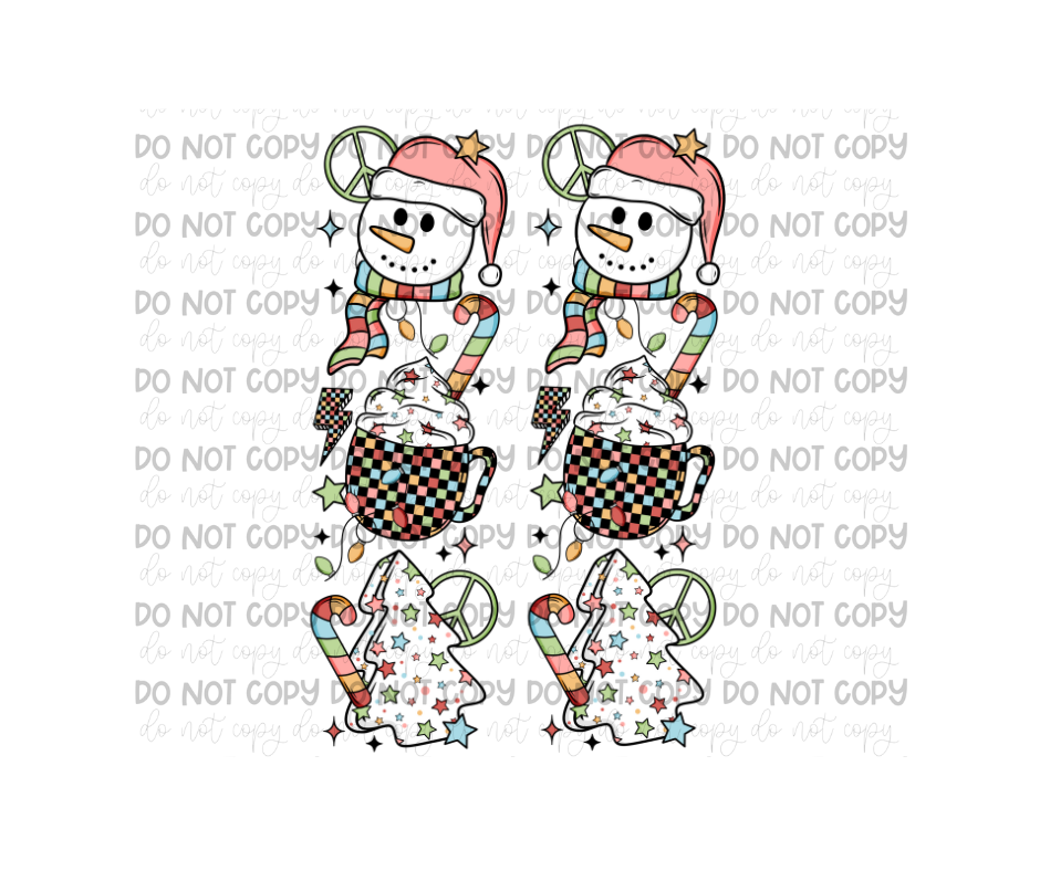 Christmas Grid Sleeves-Ready to Press Transfer