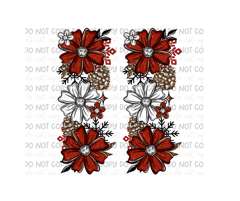 Christmas Florals Sleeves-Ready to Press Transfer