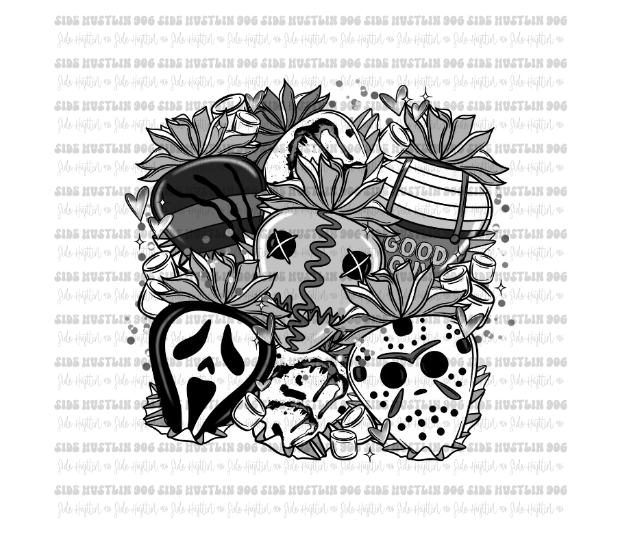 Haunt Berries grayscale-Ready to Press Transfer