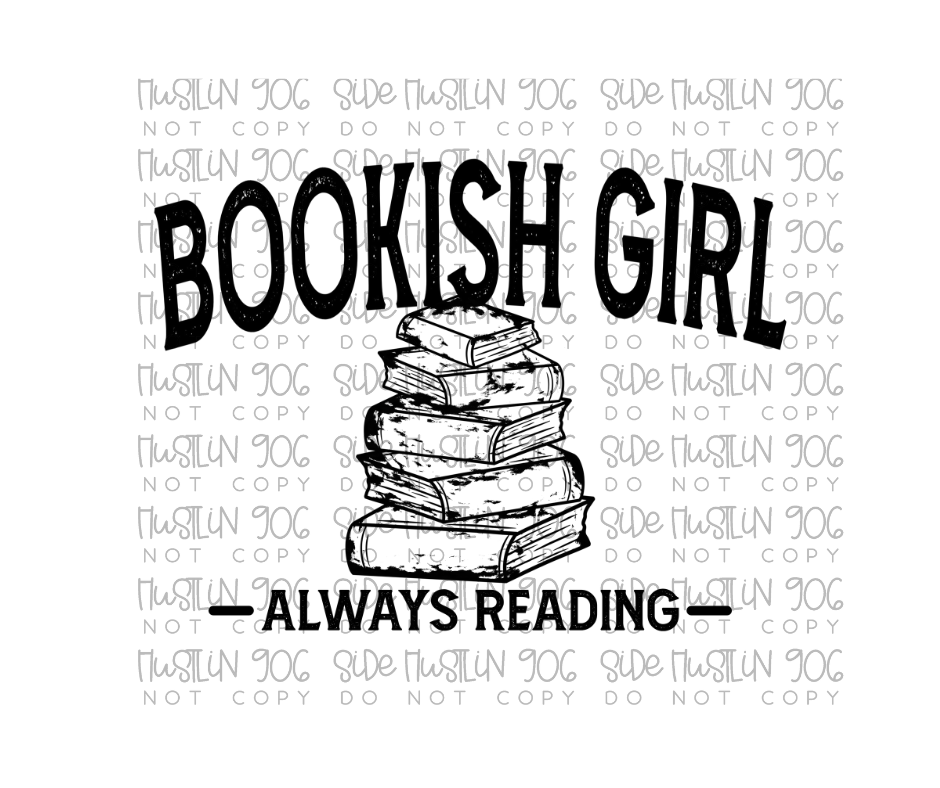 Bookish Girl Single Color-Ready to Press Transfer