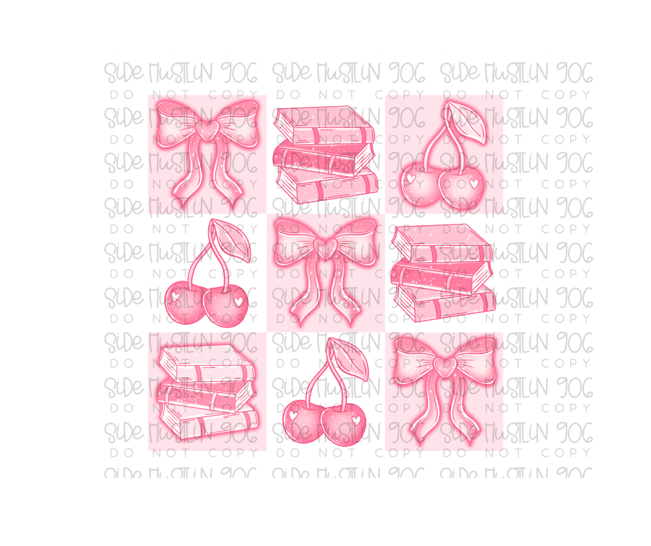 Checker Bow Book-Ready to Press Transfer