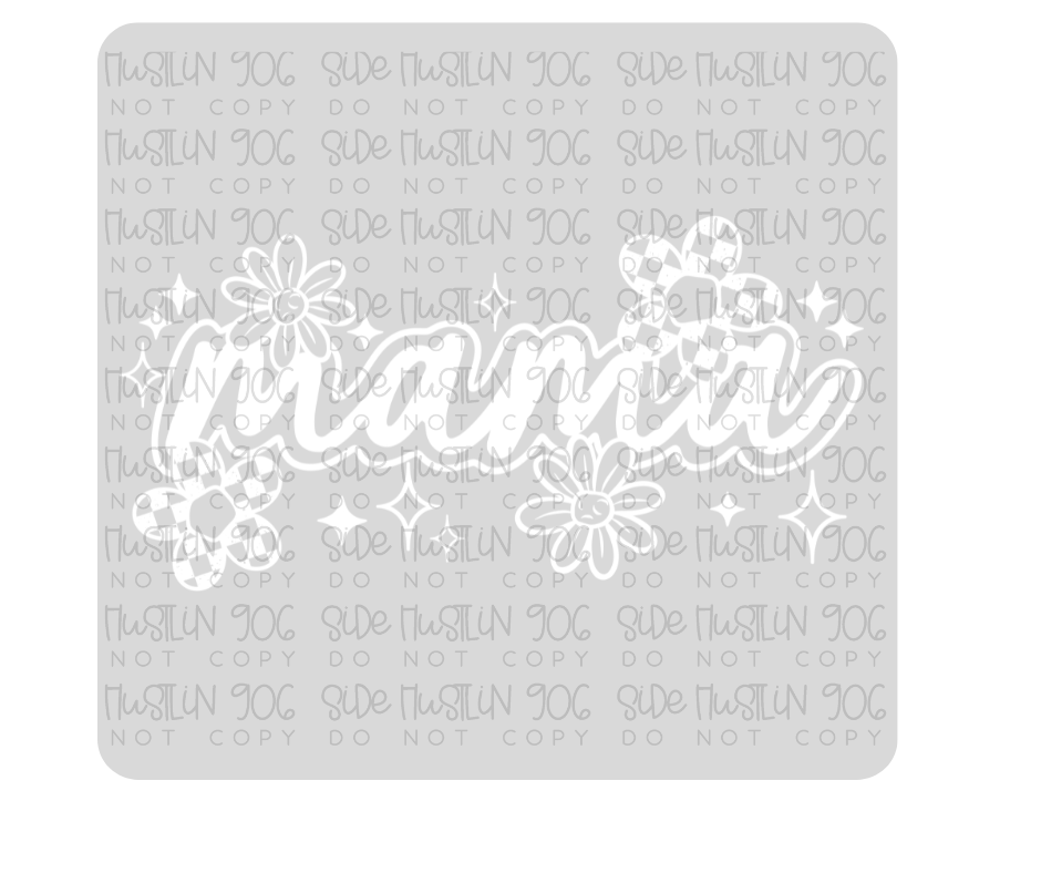 Mama Florals Single Color White-Ready to Press Transfer
