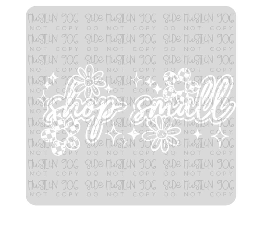 Shop Small Florals Single Color White-Ready to Press Transfer