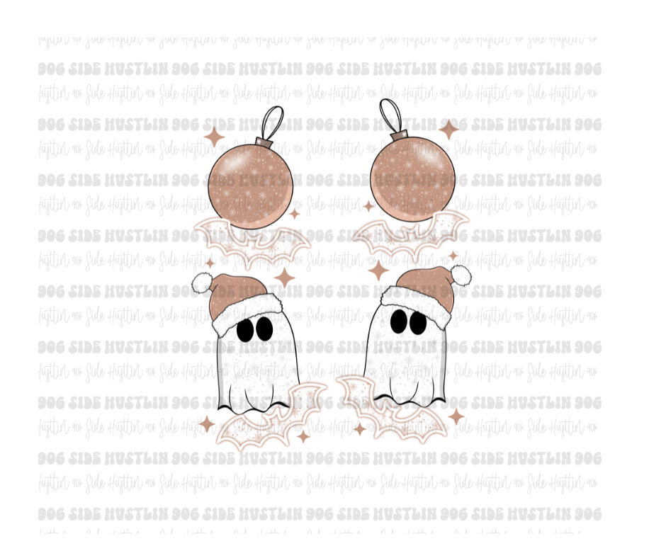 Santa Ghostie bat Sleeves-Ready to Press Transfer
