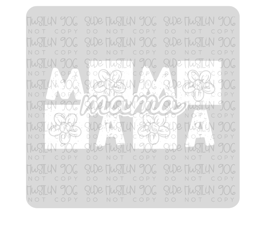 Mama Checker Single Color White-Ready to Press Transfer
