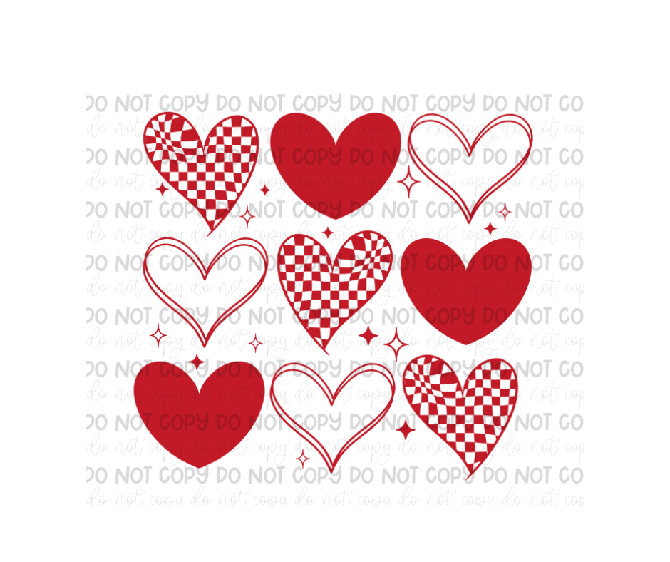 Single Color Hearts-Ready to Press Transfer