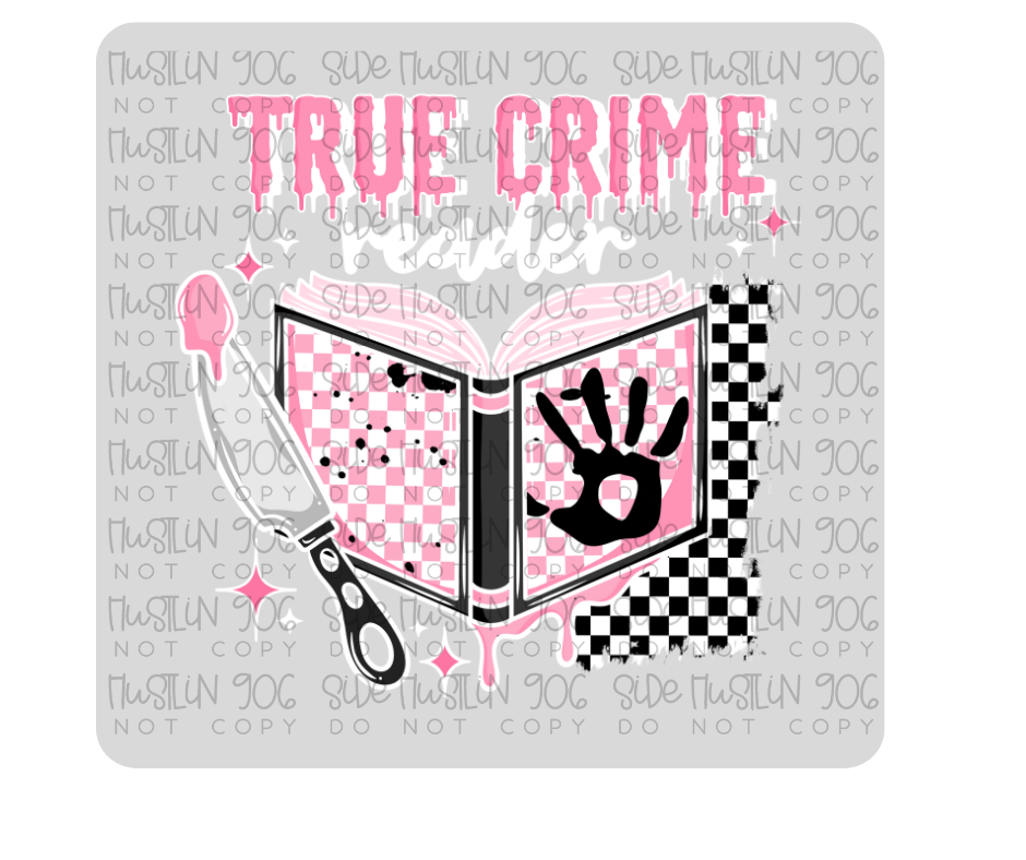 True Crime Reader White Text-Ready to Press Transfer