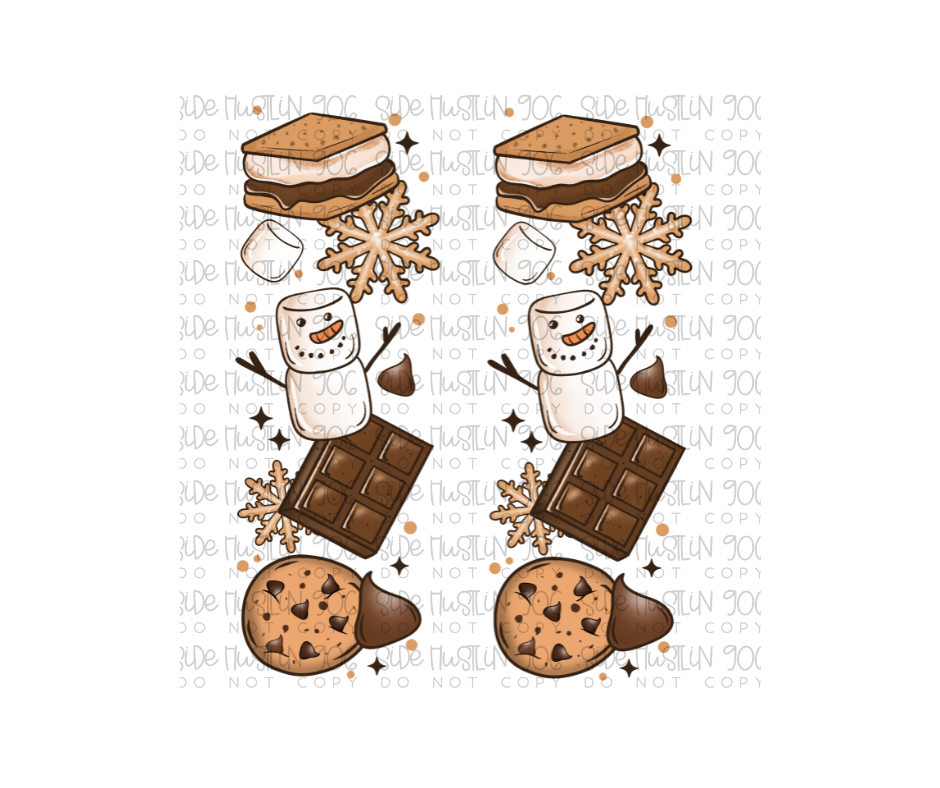 Snowman S'mores Collage Sleeve-Ready to Press Transfer