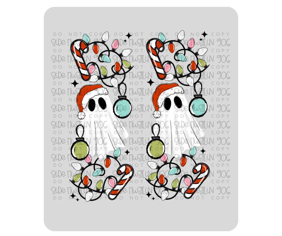 Christmas Ghostie Sleeve-Ready to Press Transfer